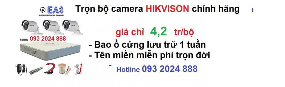 giá trọn bộ 3 camera HIKVISON, camera giá rẻ Biên Hòa